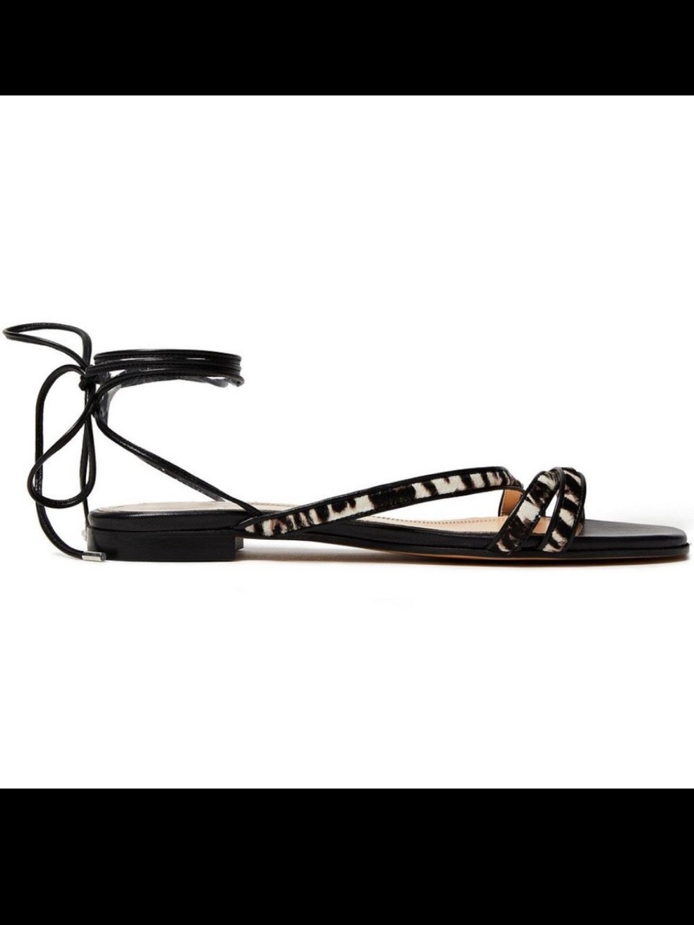 NWT Iro Puce Zebra-Print Calf Hair And Leather Sandals size 6